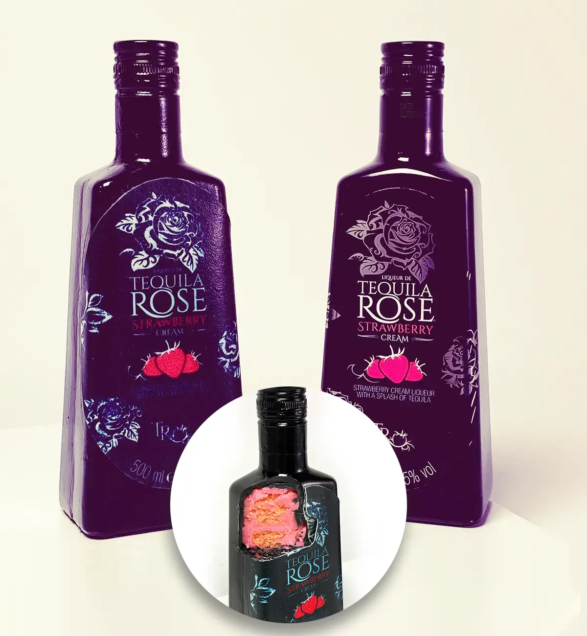 Tequila Rose cake and the real bottle